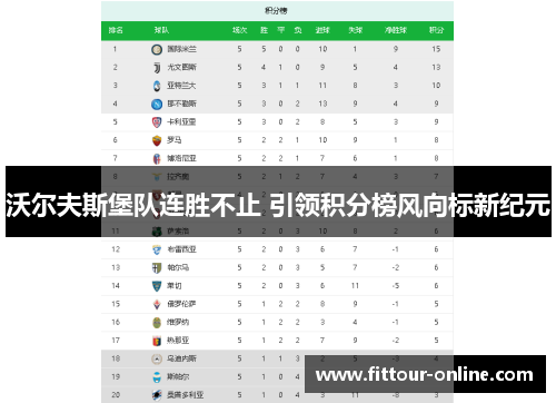 沃尔夫斯堡队连胜不止 引领积分榜风向标新纪元